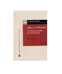 ¿QUÉ ES EL DERECHO?. La ontología jurídica de adolf reinach
