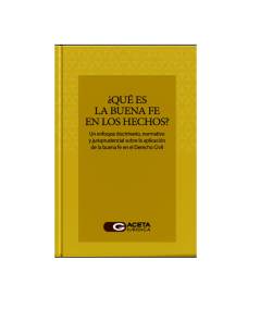 ¿QUÉ ES LA BUENA FE EN LOS HECHOS?