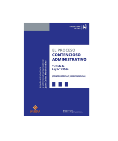 EL PROCESO CONTENCIOSO ADMINISTRATIVO. TUO de la Ley N° 27584