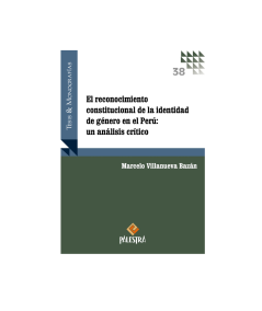 EL RECONOCIMIENTO CONSTITUCIONAL DE LA INDENTIDAD DE GENERO EN EL PERÚ