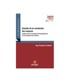 ESTUDIO DE LA RESOLUCIÓN DEL CONTRATO
