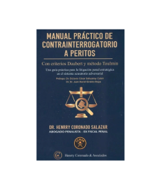 MANUAL PRÁCTICO DE CONTRAINTERROGATORIO A PERITOS
